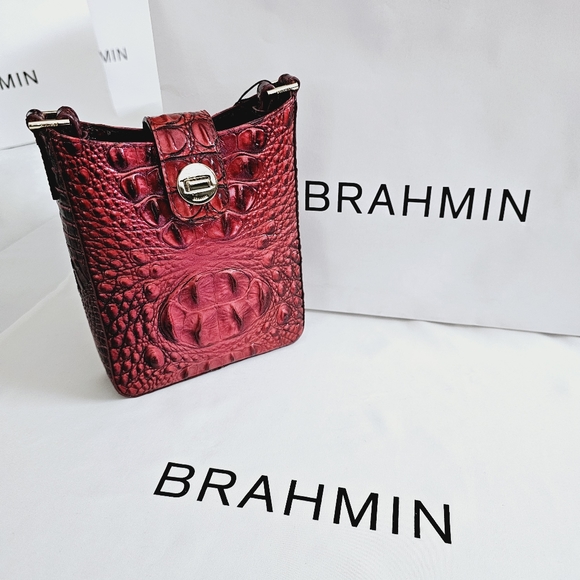 NWT Brahmin Rose Ombre All Over Marley Crossbody & Credit Card Wallet - Picture 6 of 15